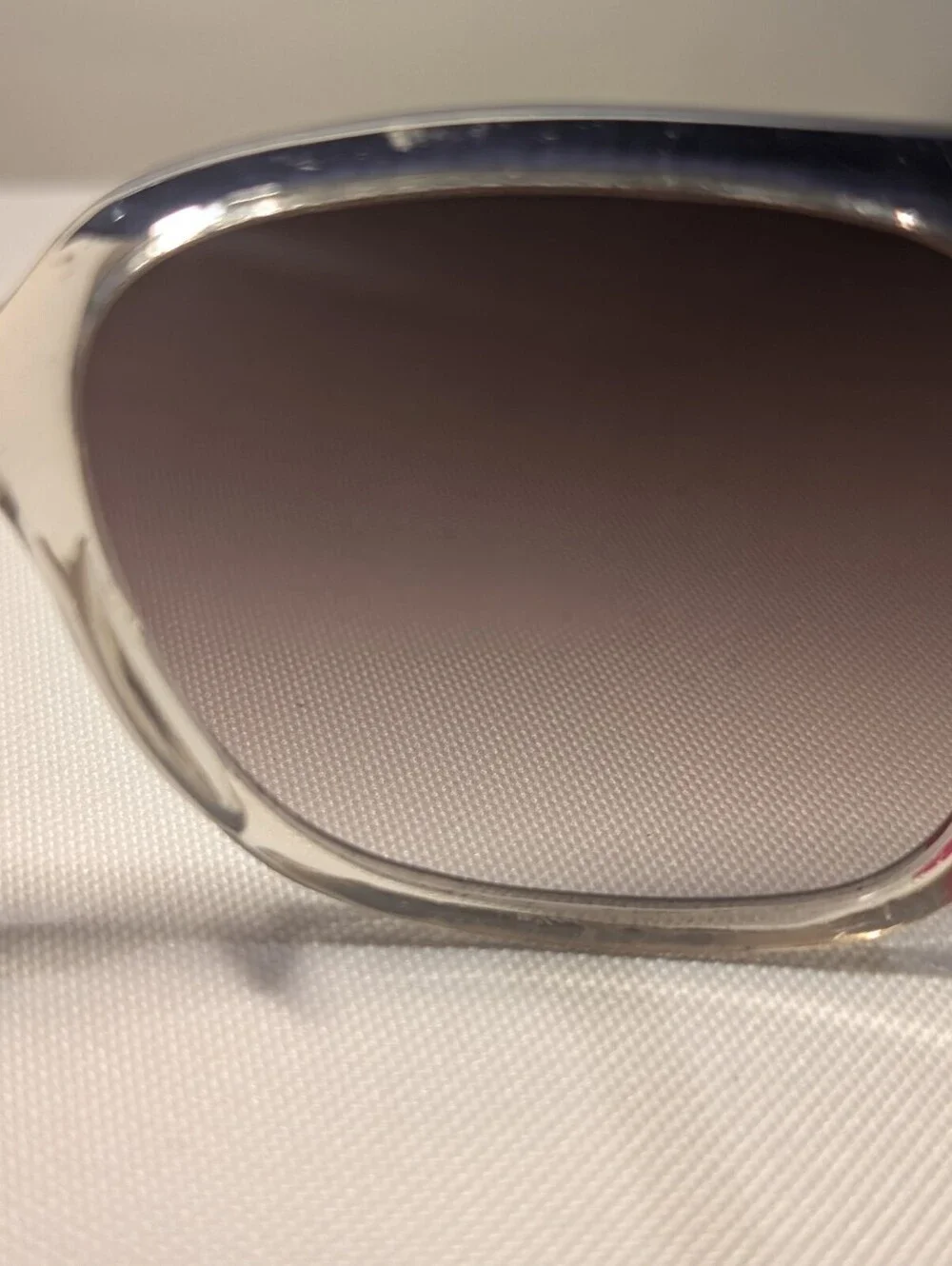 Vintage 1980s Taiwan ROC Oversized Square Sunglasses Clear Red Blue Retro